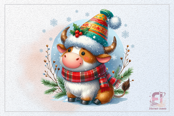 Download Cute Winter Cow Calf | Cozy Winter PNG - Cute Collection