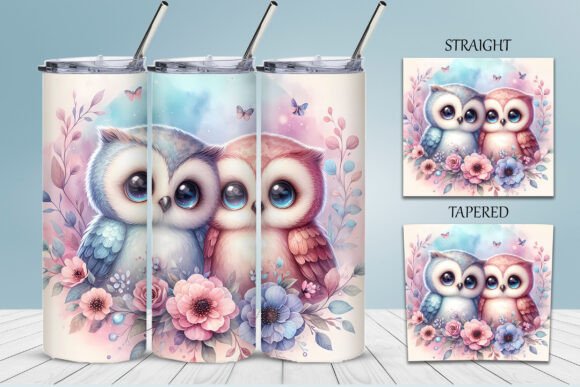 Download Cute Watercolor Owls in Soft Tones - Cute Collection