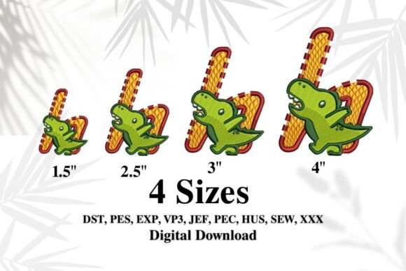 Download Cute Dinosaur Embroidery Alphabet "h" - Cute Collection