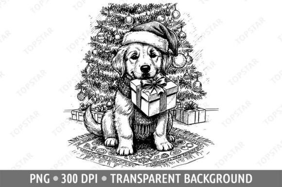 Download Cute Dog with Santa Hat Clipart Drawing - Cute Collection