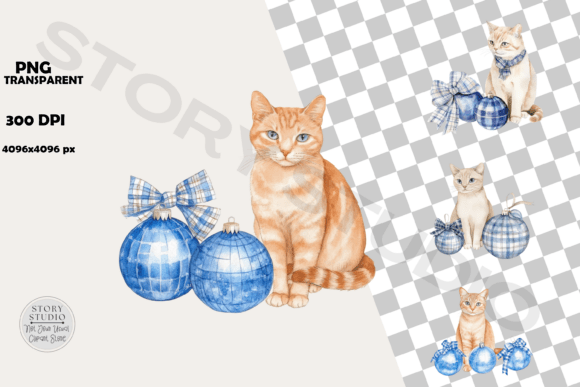 Download Cute Holiday Cats and Baubles Clipart - Cute Collection