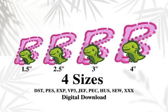 Download Cute Dinosaur Embroidery Alphabet B - Cute Collection