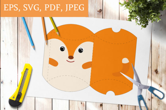 Download Cute Fox Gift Pillow Box Template - Cute Collection