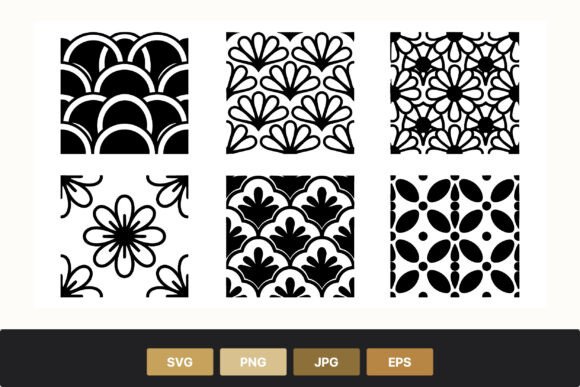 Download Black White Floral Pattern Set - Floral pattern Collection