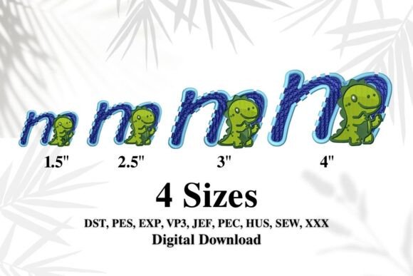 Download Cute Dinosaur Embroidery Alphabet " M " - Cute Collection