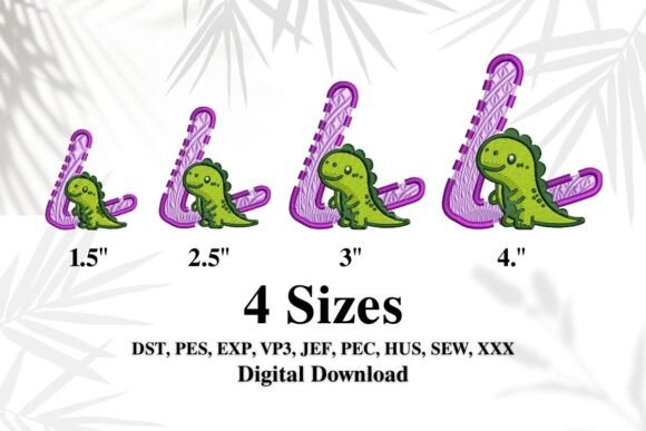 Download Cute Dinosaur Embroidery Alphabet " L " - Cute Collection