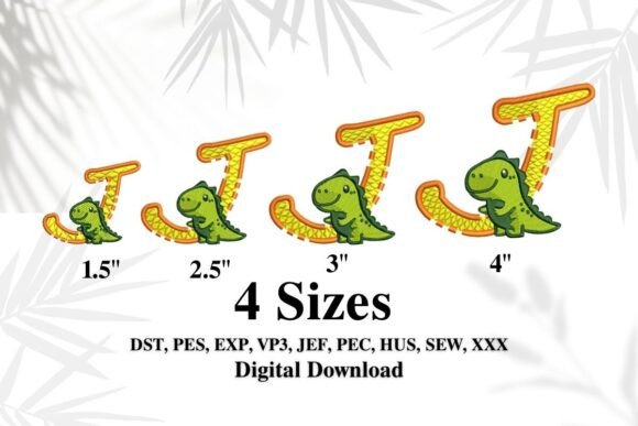 Download Cute Dinosaur Embroidery Alphabet "J" - Cute Collection