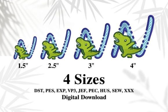 Download Cute Dinosaur Embroidery Alphabet " N " - Cute Collection