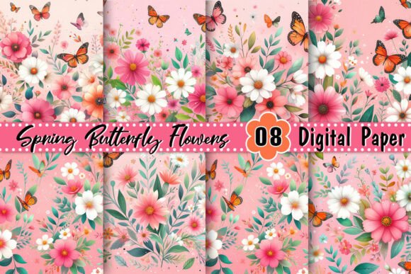 Download Spring Butterfly Flowers Background - Flowers background Collection