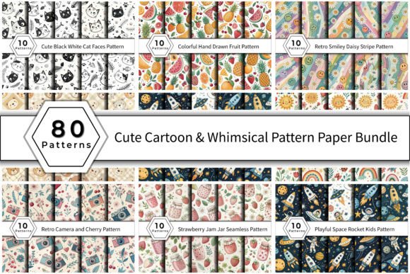 Download Cute Cartoon and Whimsical Pattern Paper - Cute Collection