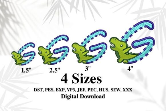 Download Cute Dinosaur Embroidery Alphabet "G" - Cute Collection