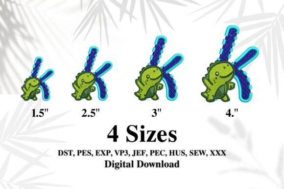 Download Cute Dinosaur Embroidery Alphabet "k" - Cute Collection