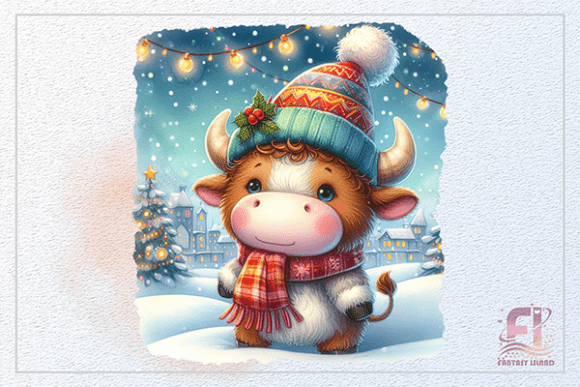 Download Cute Winter Cow Calf | Cozy Winter PNG - Cute Collection