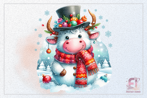 Download Christmas Cute Cow White Winter Calf PNG - Cute Collection