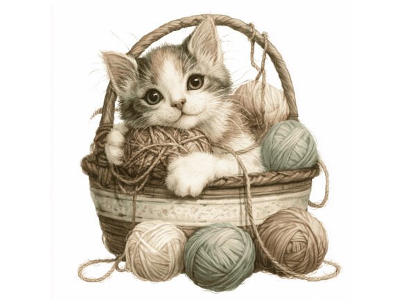 Download 12 JPG Cute Kitten Yarn Basket Set - Cute Collection