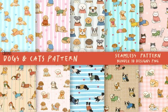 Download Cute Dog Cat Lover Pattern Bundle - Cute Collection